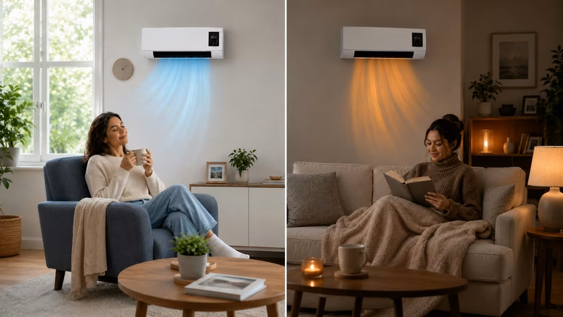 Gros plan sur un thermostat domestique affichant des températures intérieures extrêmement élevées.